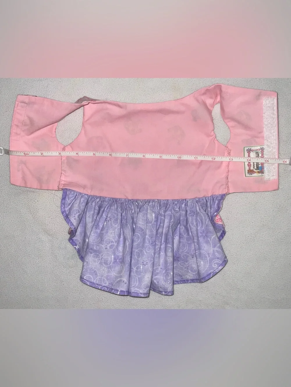 Pink Princess Crown Boutique Custom Made Dog Dress with Purple Bow
